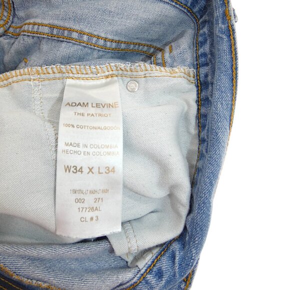 Adam Levine The Patriot Distressed Jeans Men’s 34x34 Light Wash Straight Leg - Picture 4 of 4